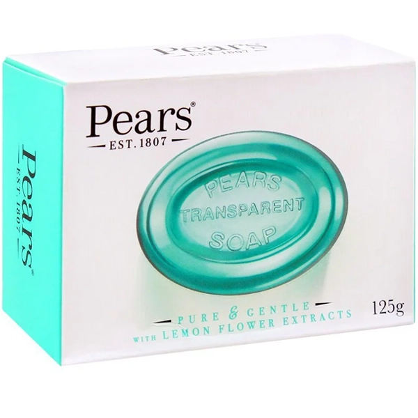 صابون پیرز سبز اصل مناسب پوست چرب با رایحه لیمو 125 گرم | Pears Transparent Soap Pure & Gentle With Lemon Flower Extracts 125g